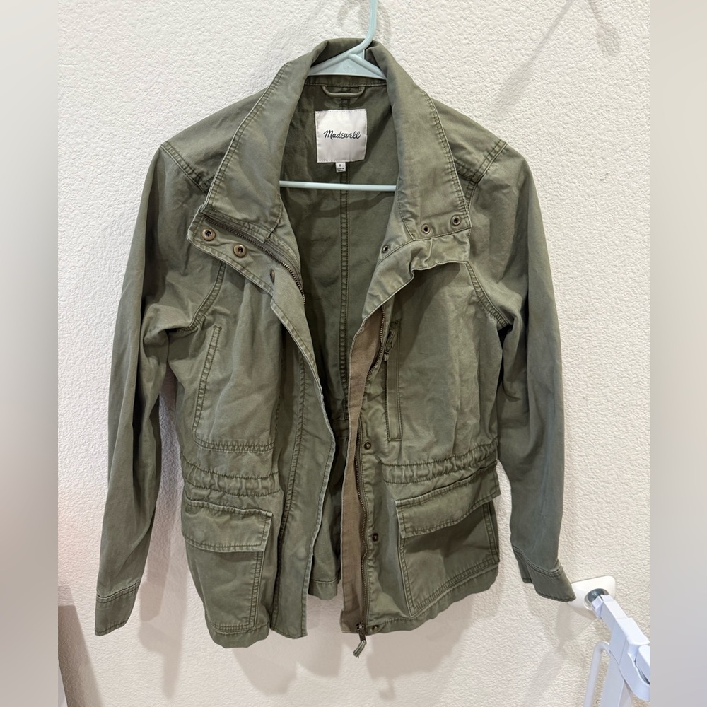 Madewell Utility Military Style Jacket in Olive Green women’s M